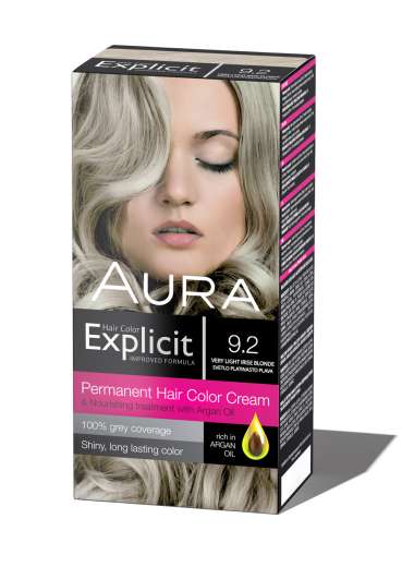 EXPLICIT BOJA ZA KOSU NEW 9.2 Very light irise / Svetlo platinasto plava 