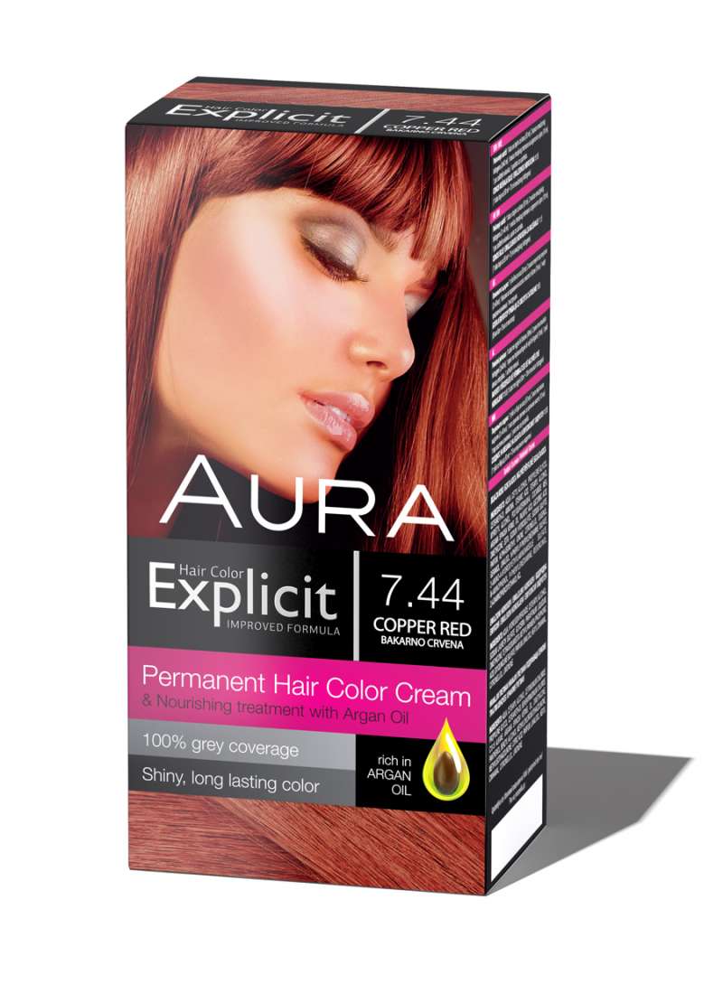 EXPLICIT BOJA ZA KOSU NEW 7.44 Copper red / Bakarno crvena